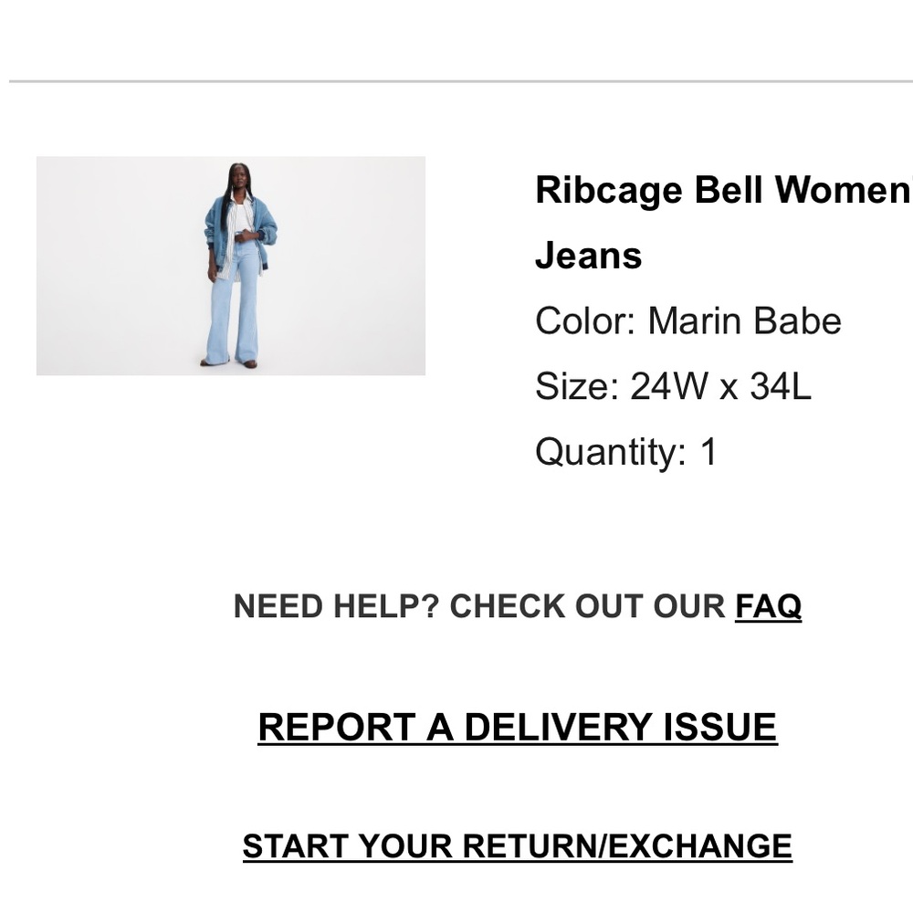 LEVIS RIBCAGE WIDE LEG JEANS.